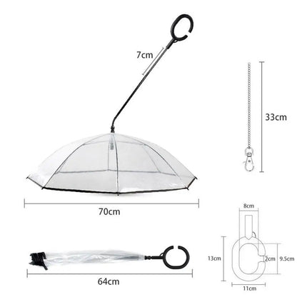 Pet Transparent Umbrella Adjustable Dog Leash